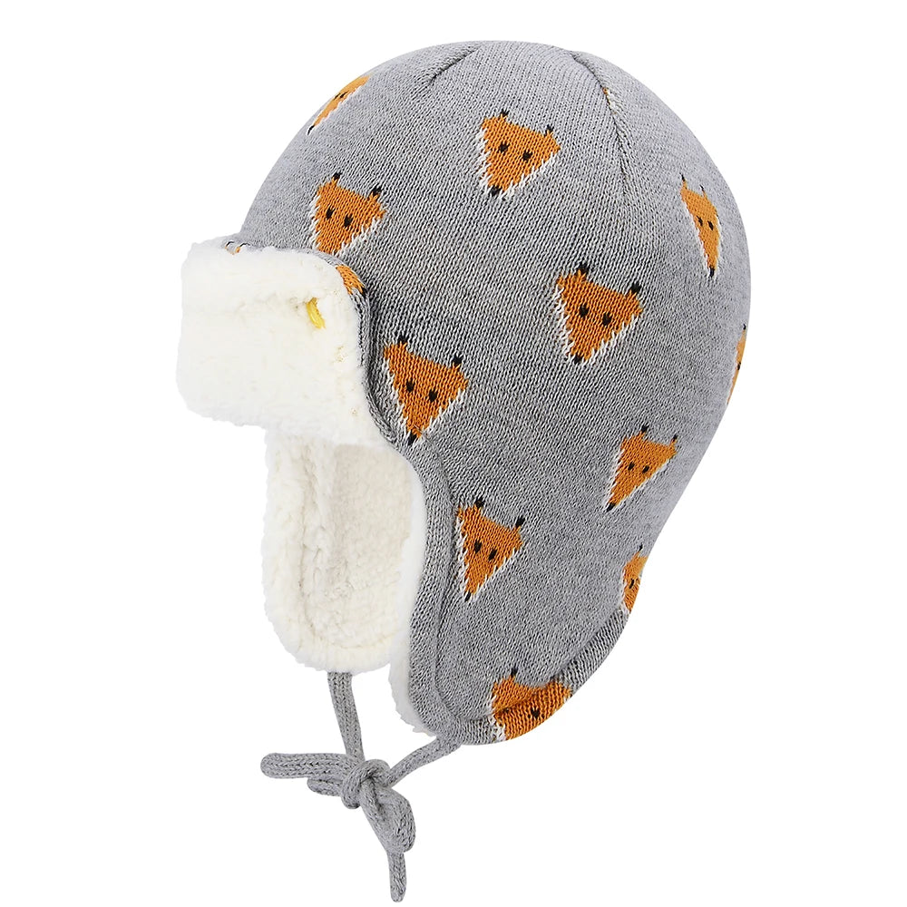 Winter Warm Cartoon Animal Baby Hats Soft Eargflap Hat Beanies Cap