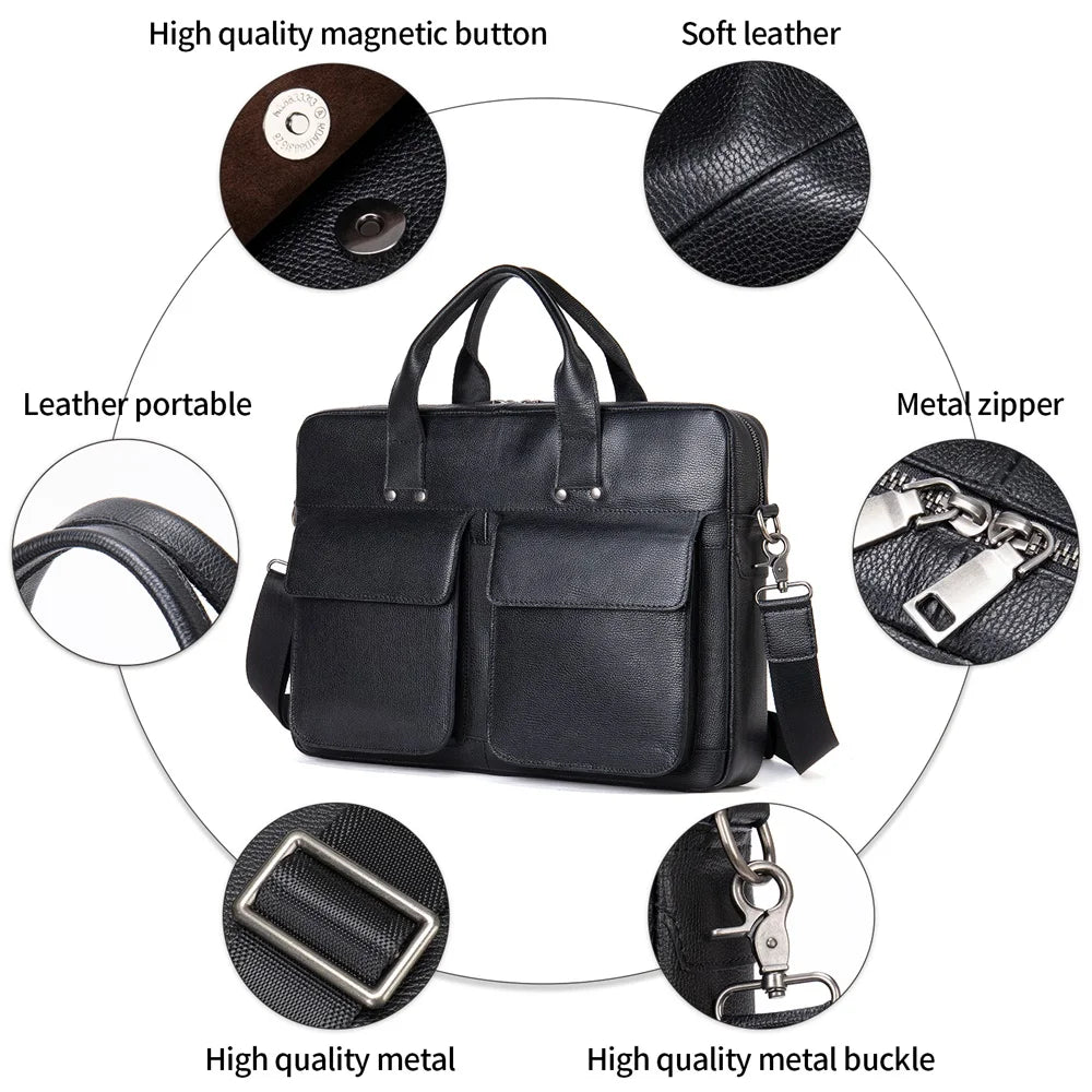 Men's Briefcases Leather Shoulder Bag for Men Handbags