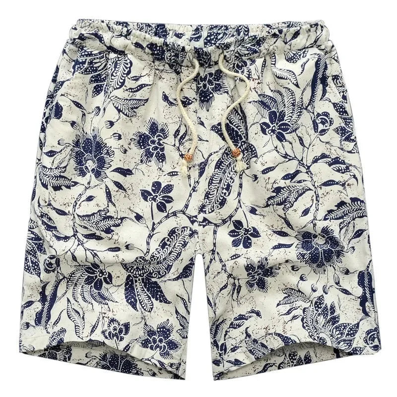 Streetwear Summer Fashion Men Shorts Cotton Linen Beach