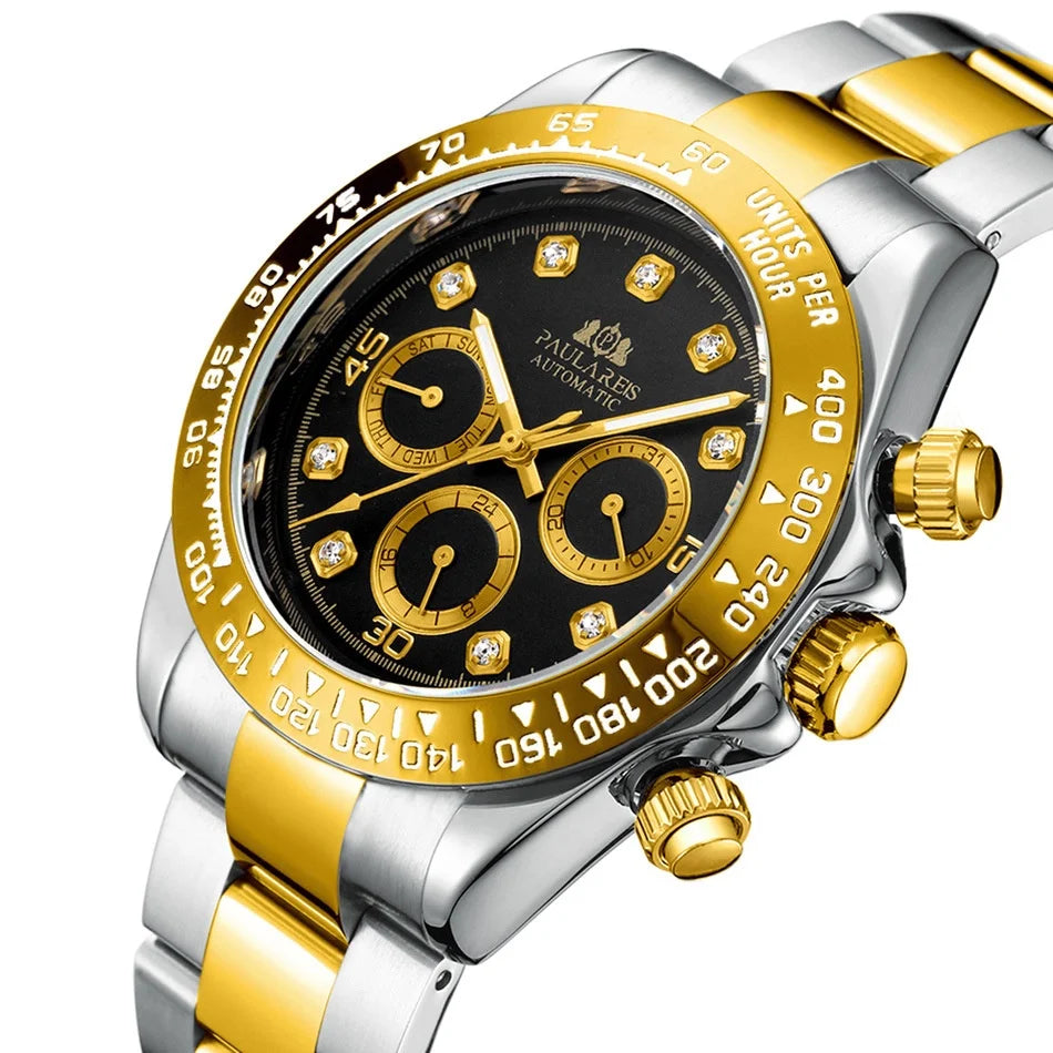 Waterproof Stainless Steel Band Automatic Watch Men Mechanical Wristwatches