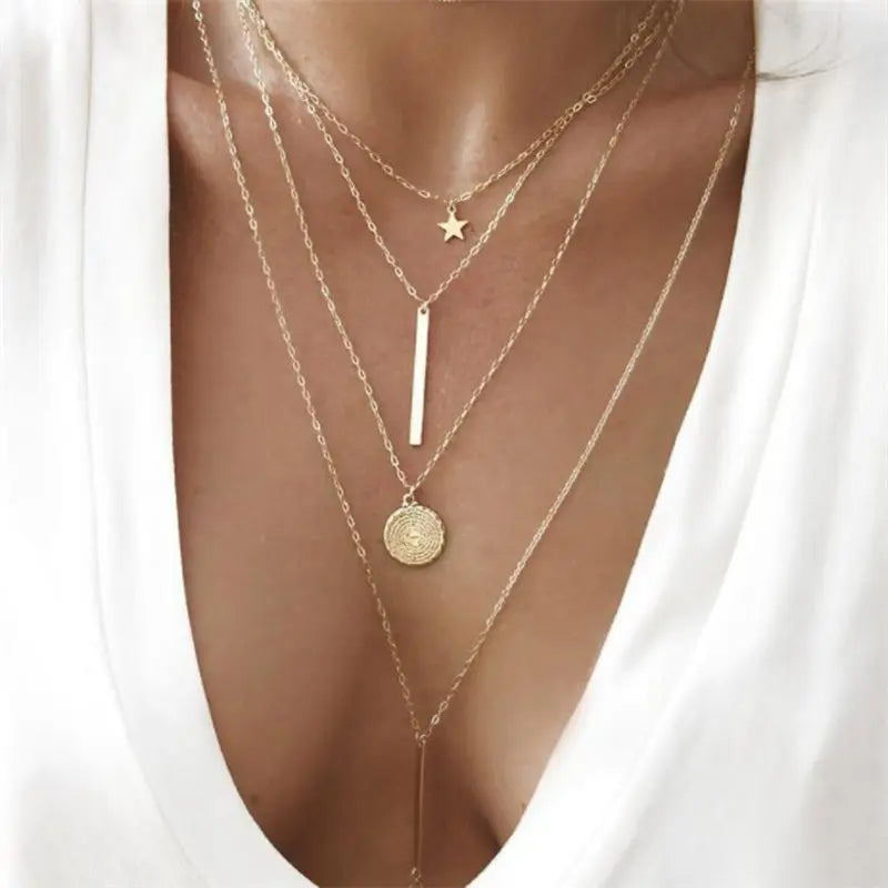 Multi Layer Long Bohemian Pendant Necklace