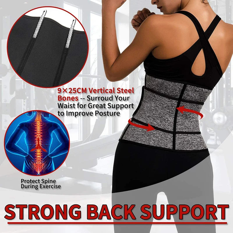 Neoprene Sauna Waist Trainer Corset Sweat Belt for Women Workout Fitness