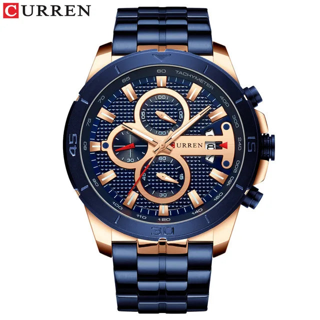 Stainless Steel Waterproof Watches Men's Luxury Men Wrist Quartz Wristwatches