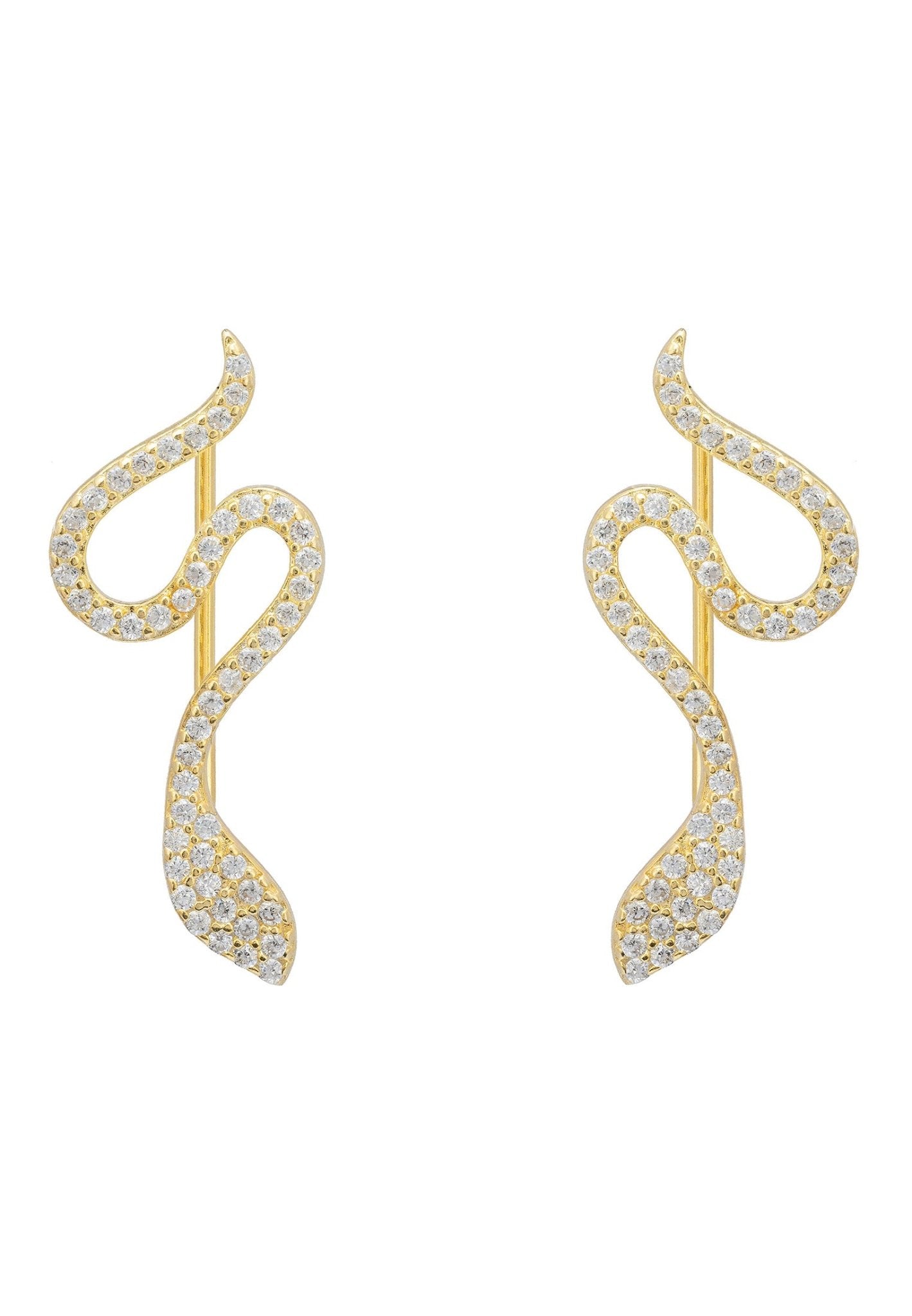 Nagini Snake Ear Climbers Gold