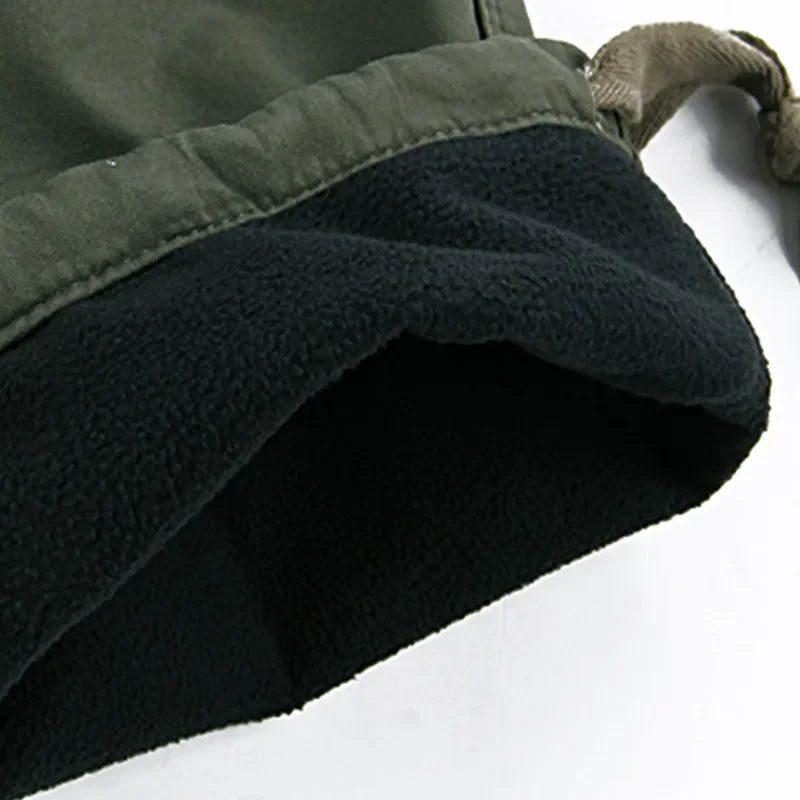 Men's Winter Pant Thick Warm Cargo Pant Casual Fleece Pocket Fur Trouser