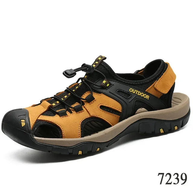 Summer Men's Sandals Genuine Leather Men Shoes Men Breathable Outdoor Sneakers