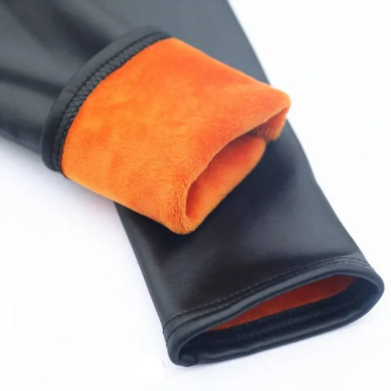 Winter Girls Legging Pants Leather Warm Trousers Children Leggings