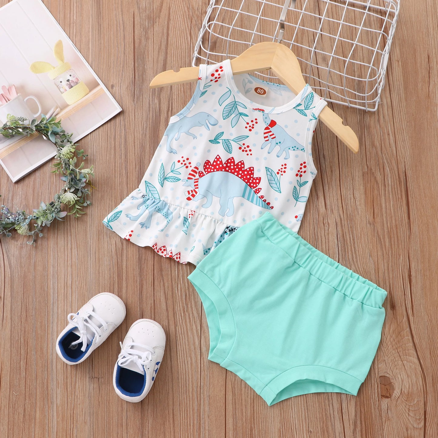 New Newborn Baby Girls Clothes Sleeveless Dress+Briefs 2PCS Outfits