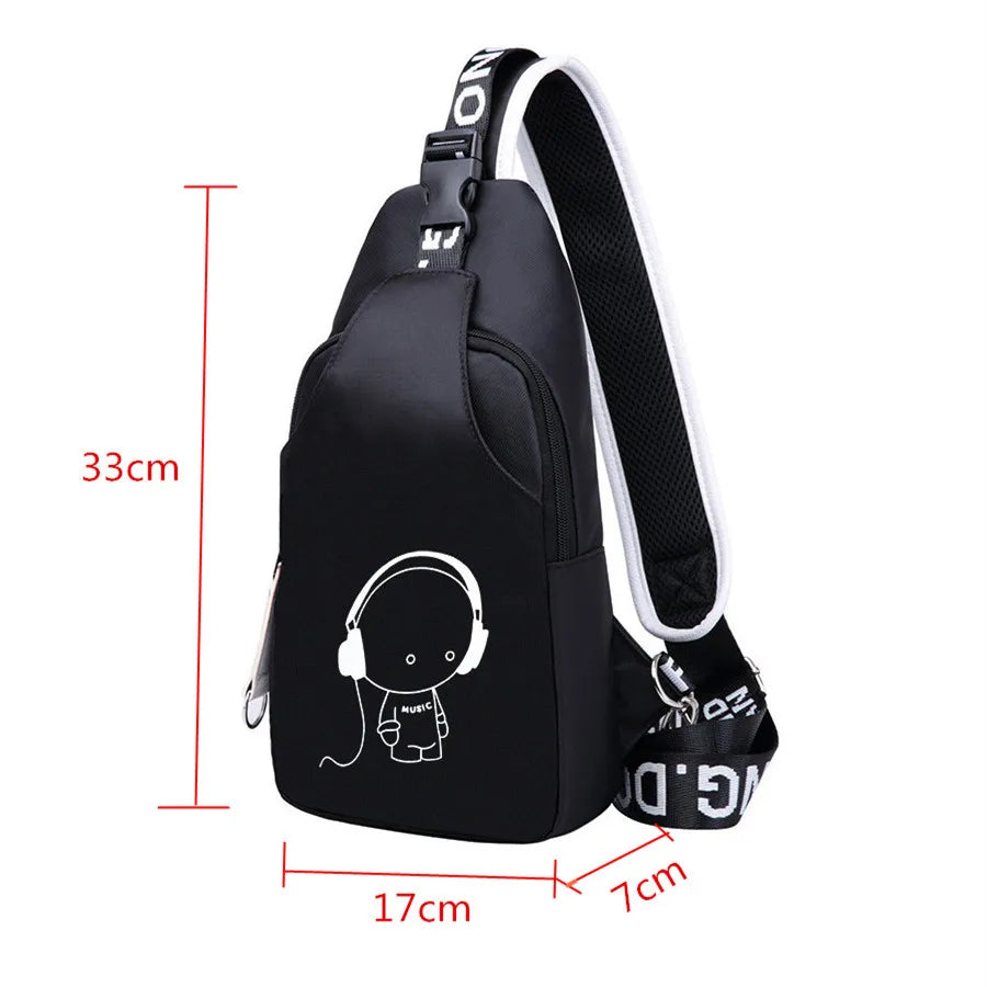 Waterproof Large Backpack for Teenagers Student Chest Bag Set