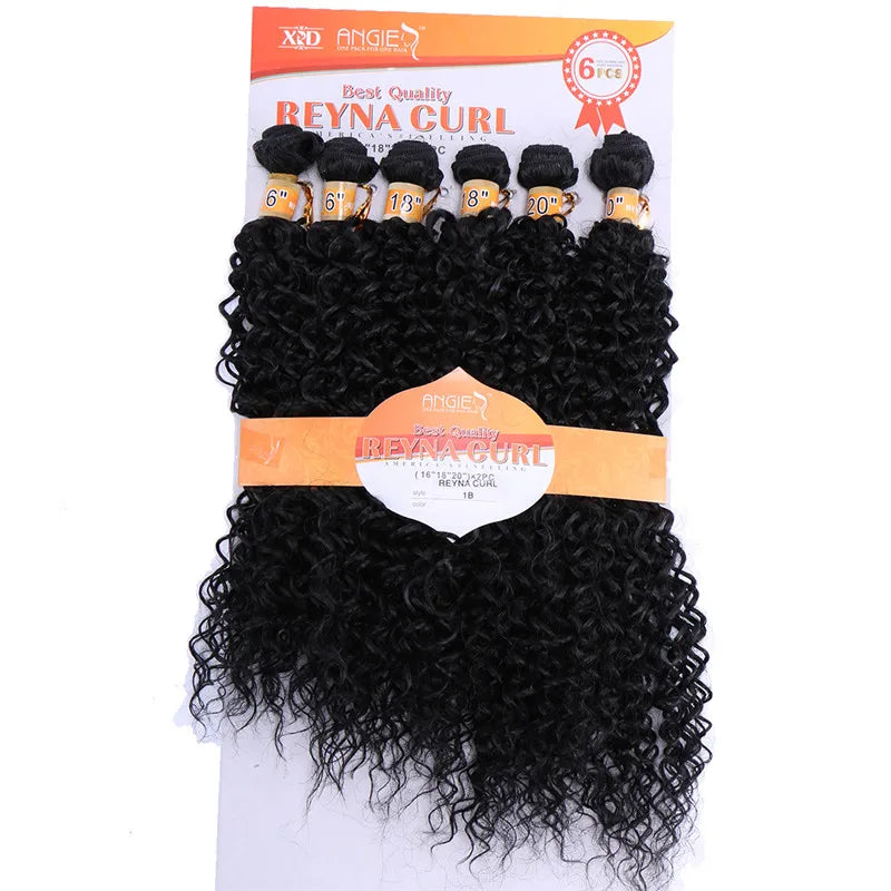 Synthetic Kinky Curly Hair Bundles Two Tone Ombre Color Hair Weave