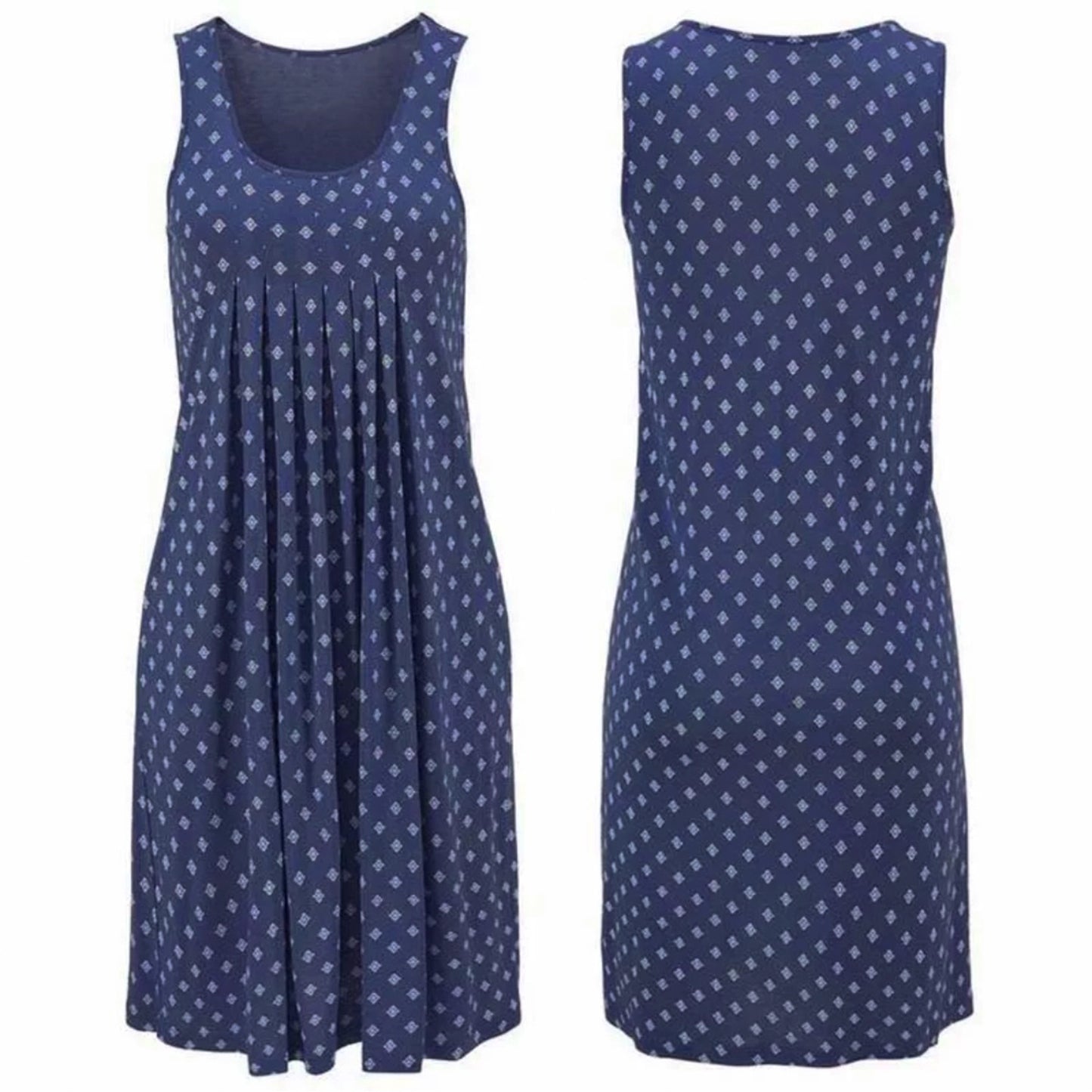 New Sleeveless Round Neck Temperament Print Large Size Women's Dress