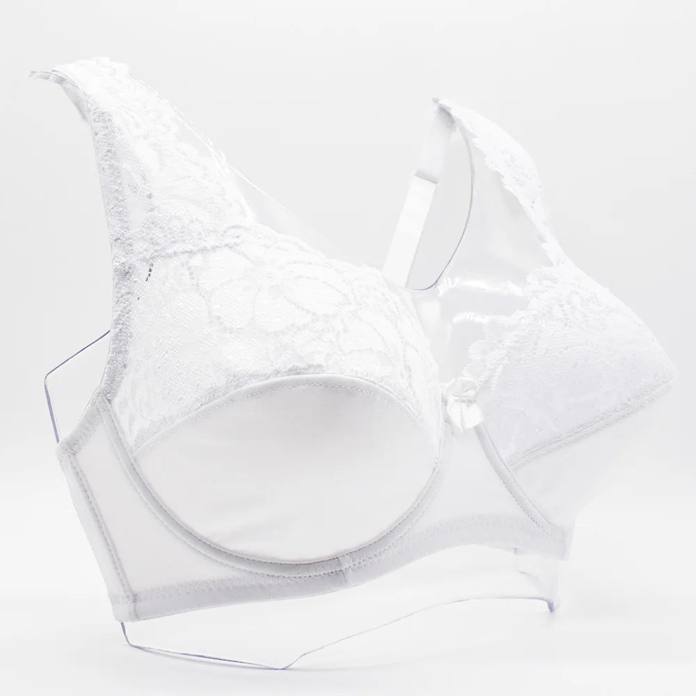 Women Floral Unlined Lace Bras Transparent Perspective Brassiere