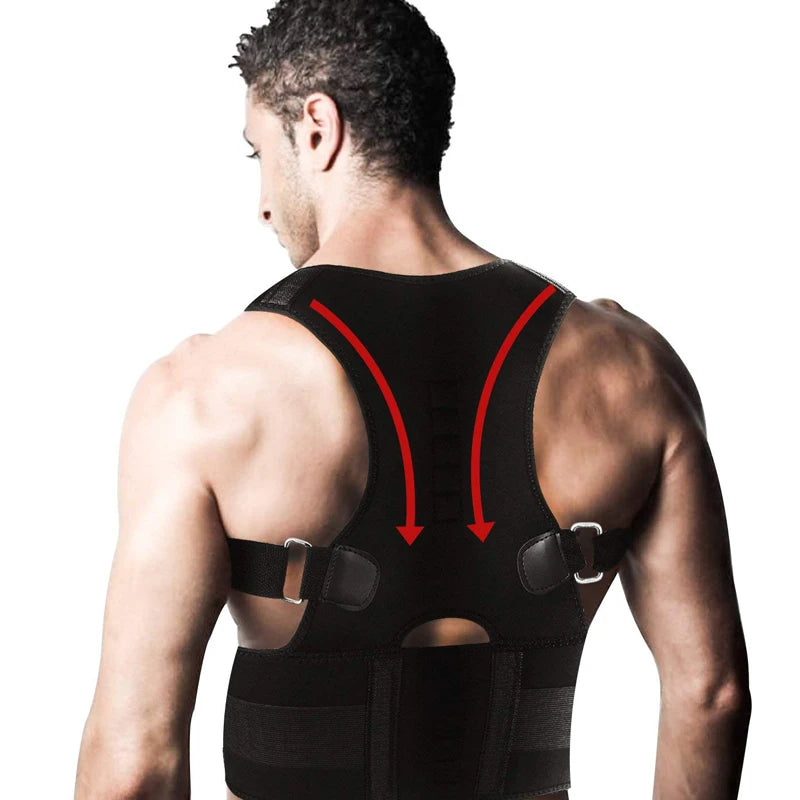 Posture Corrector Magnetic Therapy Brace Shoulder BackSupport Belt for Men Women