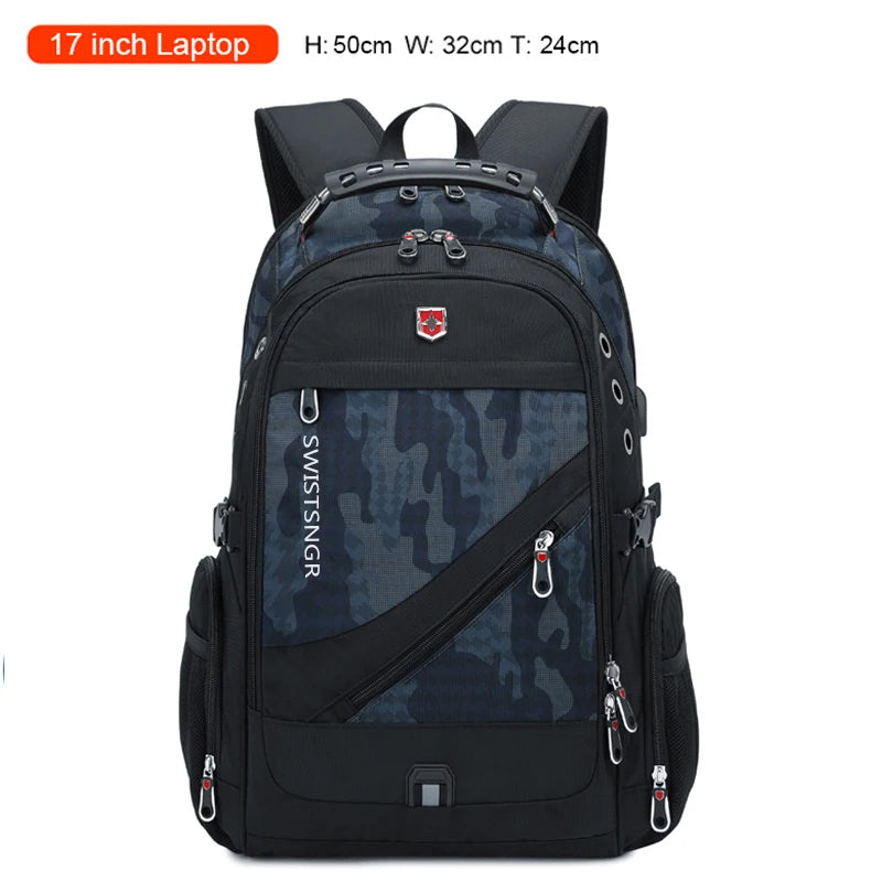 Waterproof 17/20 Inch Laptop Backpack Men Airplane Travel Backpack