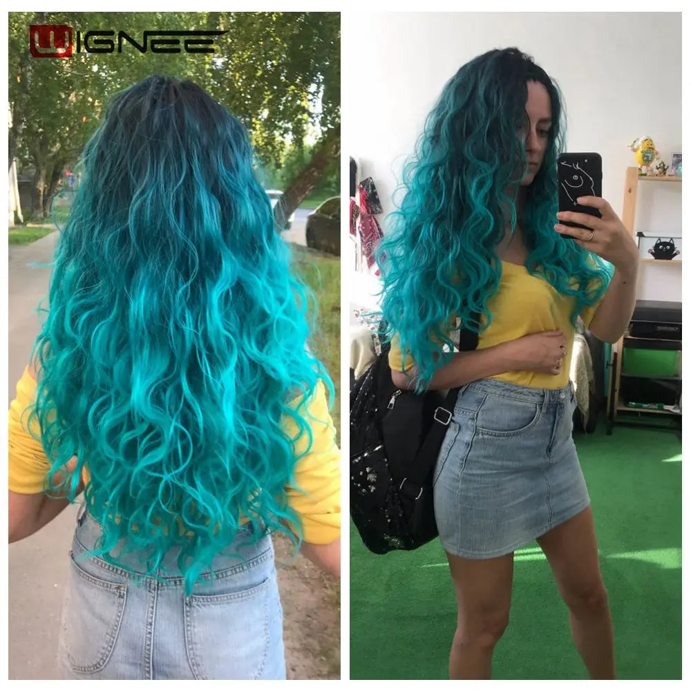 Synthetic Hair Extension Colorful Hair Bundles With Closure