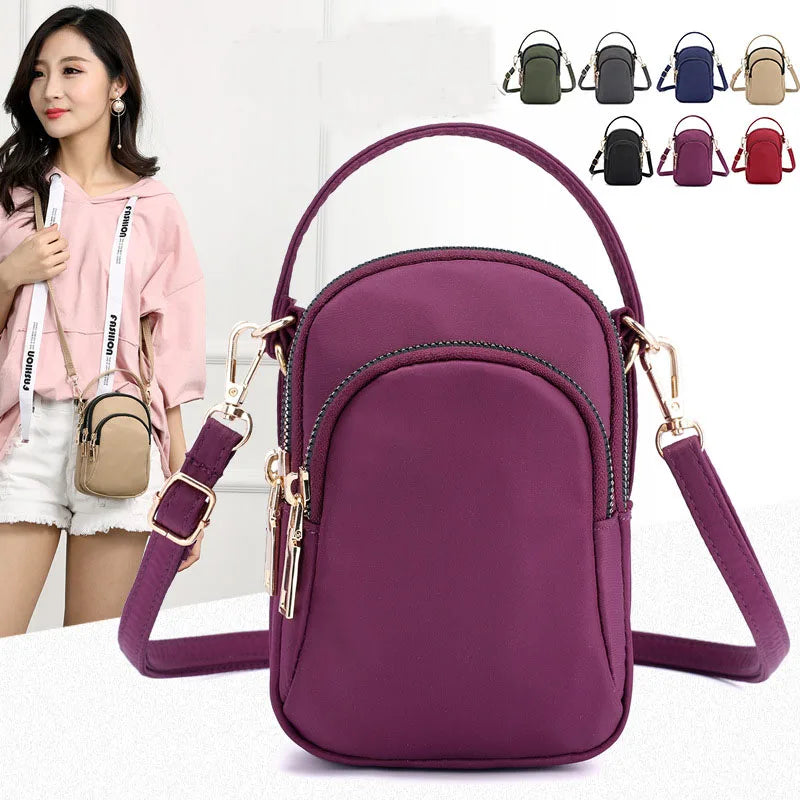 Women's Mini Shoulder Bag Fashion Handbag Zipper Waterproof Flap Crossbody Bag