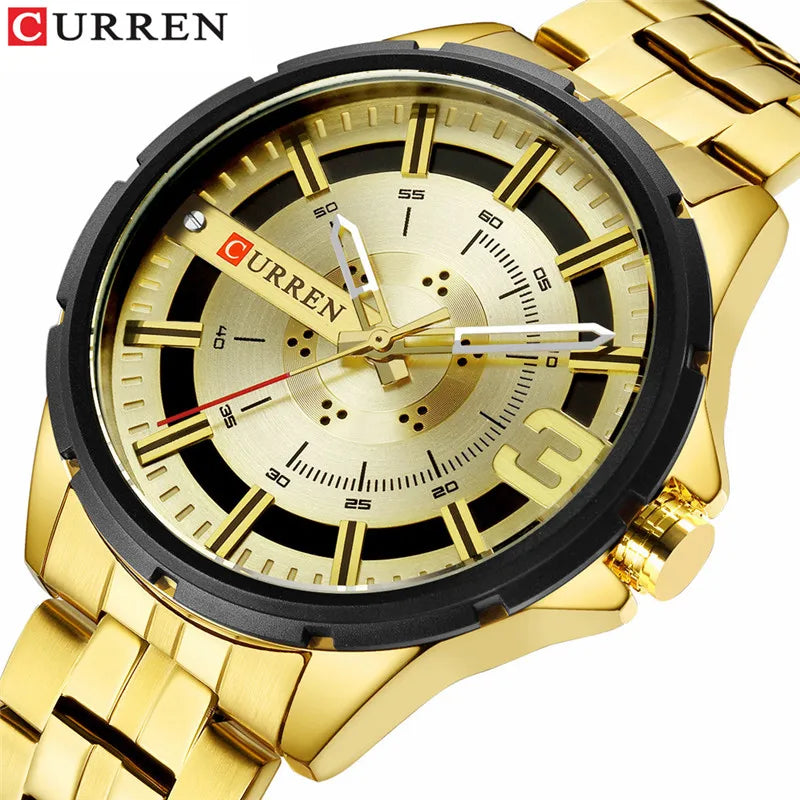 Quartz Business Men's Stainless Steel Wristwatches Waterproof