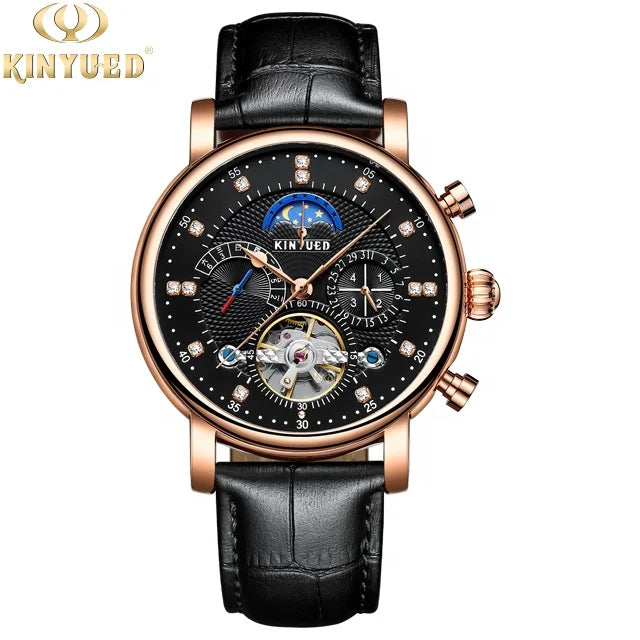 Men's Mechanical Watch Tourbillon Automatic Mechanical Leather Waterproof