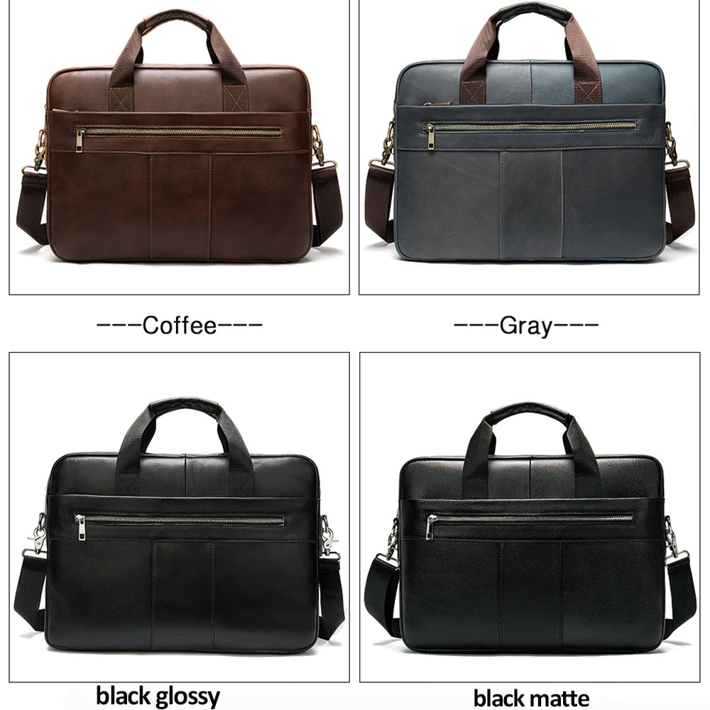 WESTAL Leather Bag Men Laptop Bag Men's Bags Genuine Leather Computer Briefcase