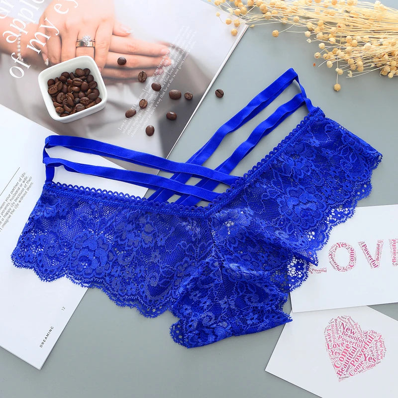 Sexy Panties Women Lace Low-Rise Solid Sexy Briefs Female Underwear Thong