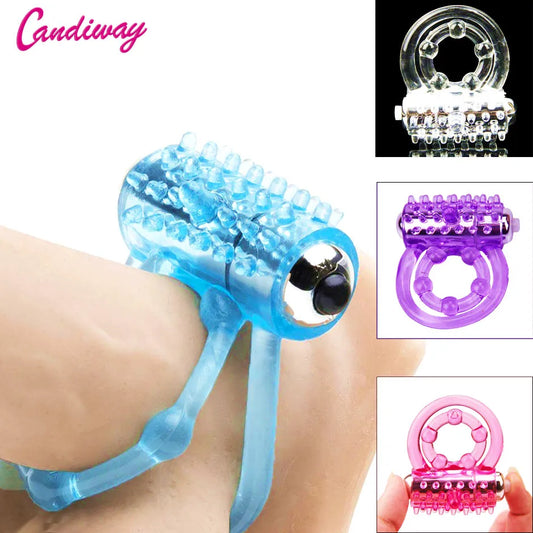 Mini Vibrators Rings Double Cockring Delay Premature Ejaculation for Men