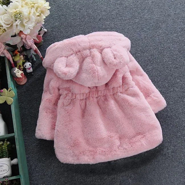 New Fashion Winter Baby Girls Clothes Faux Fur Fleece Coat jacket Outerwear