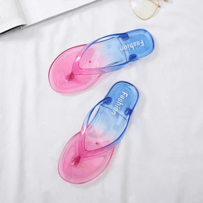 Women Jelly Flip Flop Beach Flat Slippers