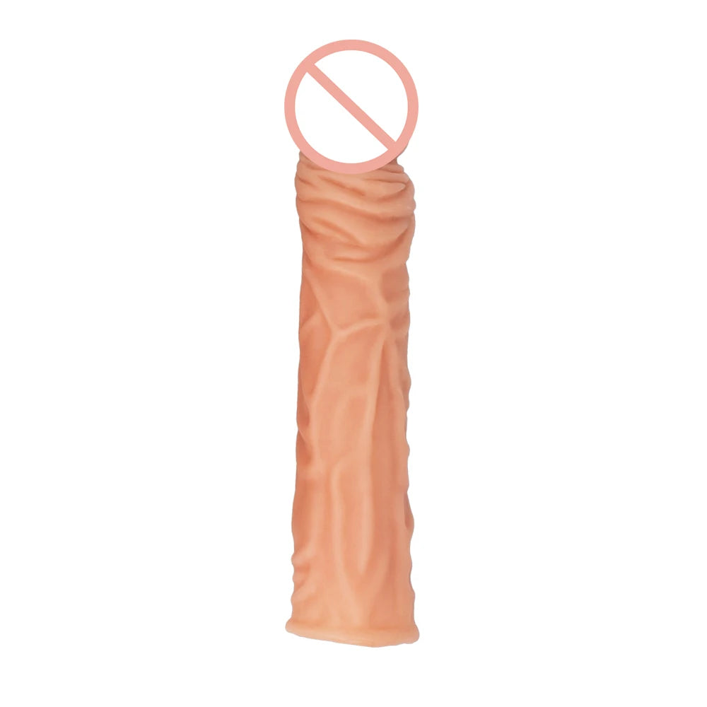 Soft Penis Extender Condom Men Cock Sleeve Ring on Penis Reusable Condoms