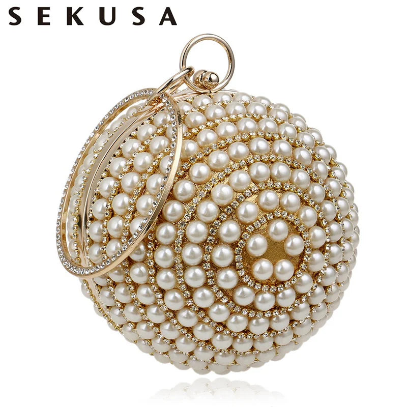 Women's Pearl Beaded Evening Bags  Pearl Beads Clutch Bags