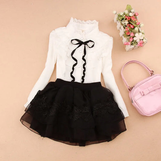 Spring Fall Cotton Ruffles Blouses Sleeve Tops Baby Clothes