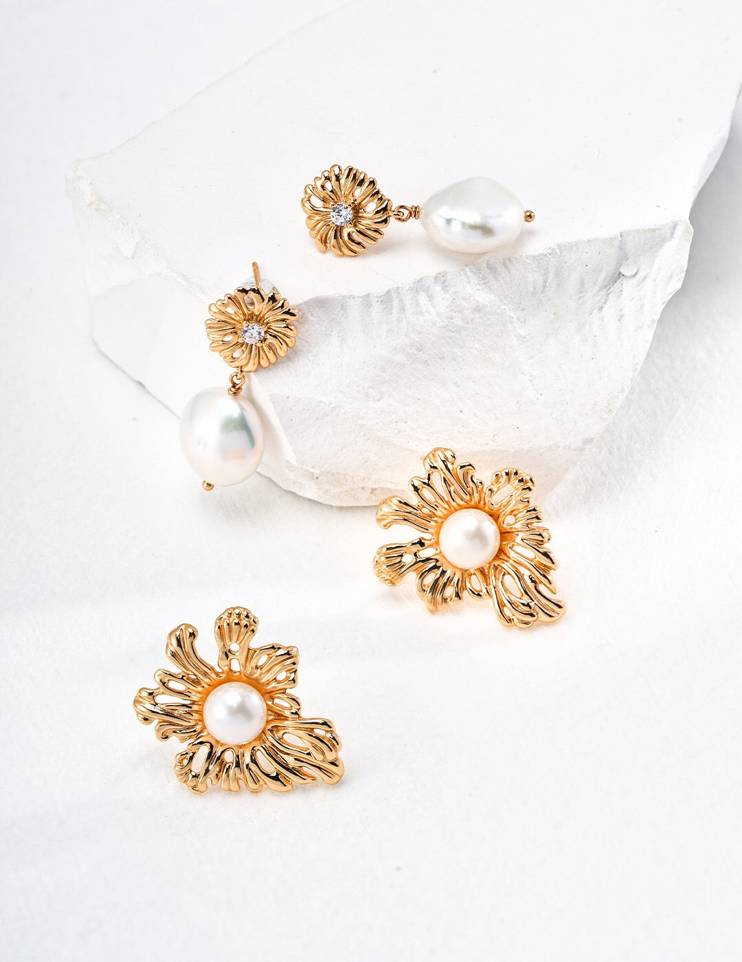 Sunflower Pearl Earrings