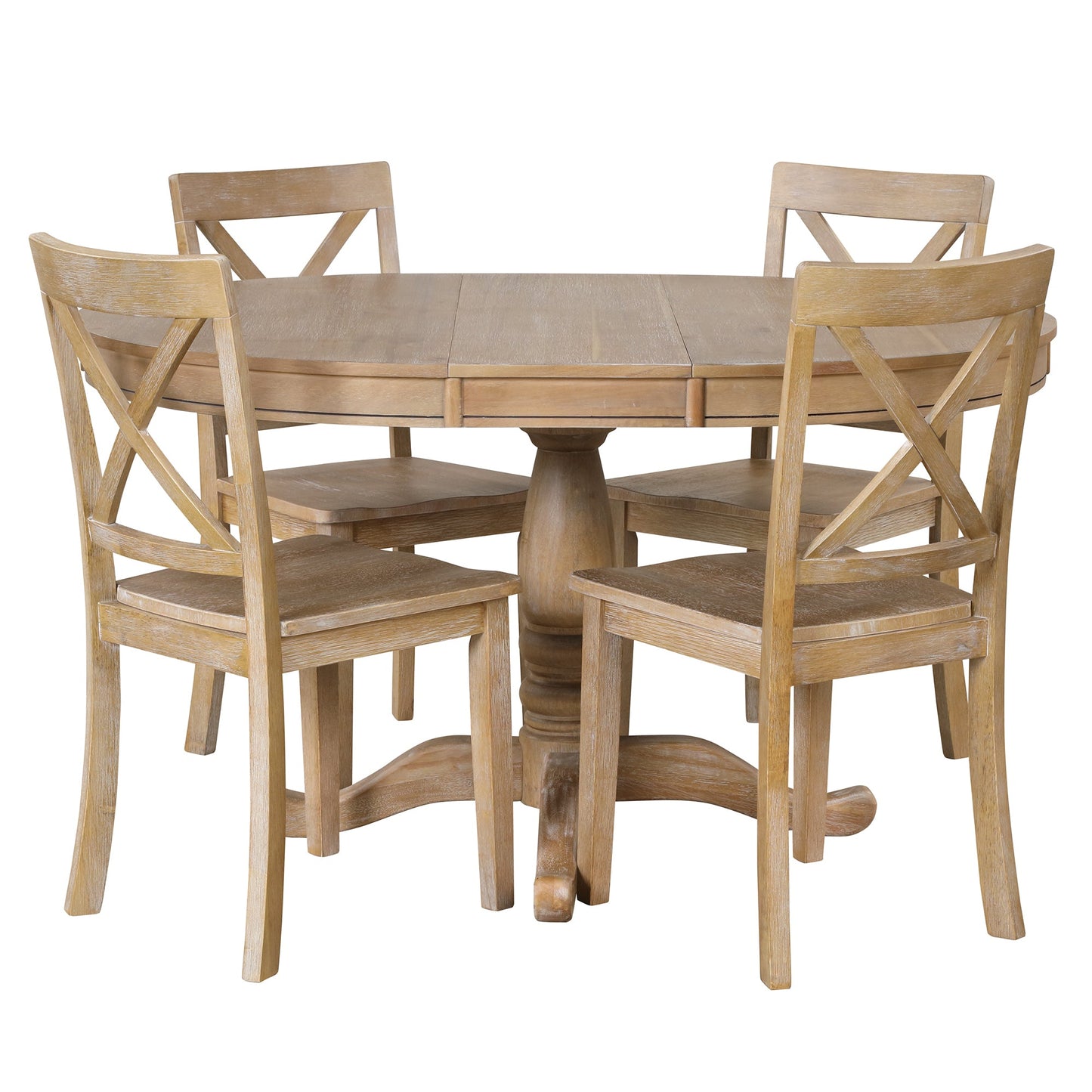 Modern Dining Table Set for 4,Round Table and 4 Kitchen Room Chairs