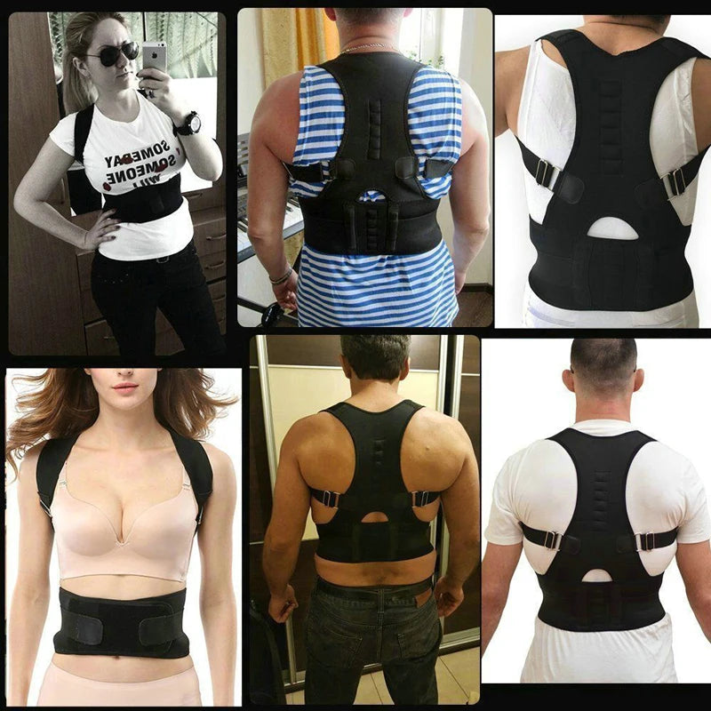 Posture Corrector Magnetic Therapy Brace Shoulder BackSupport Belt for Men Women