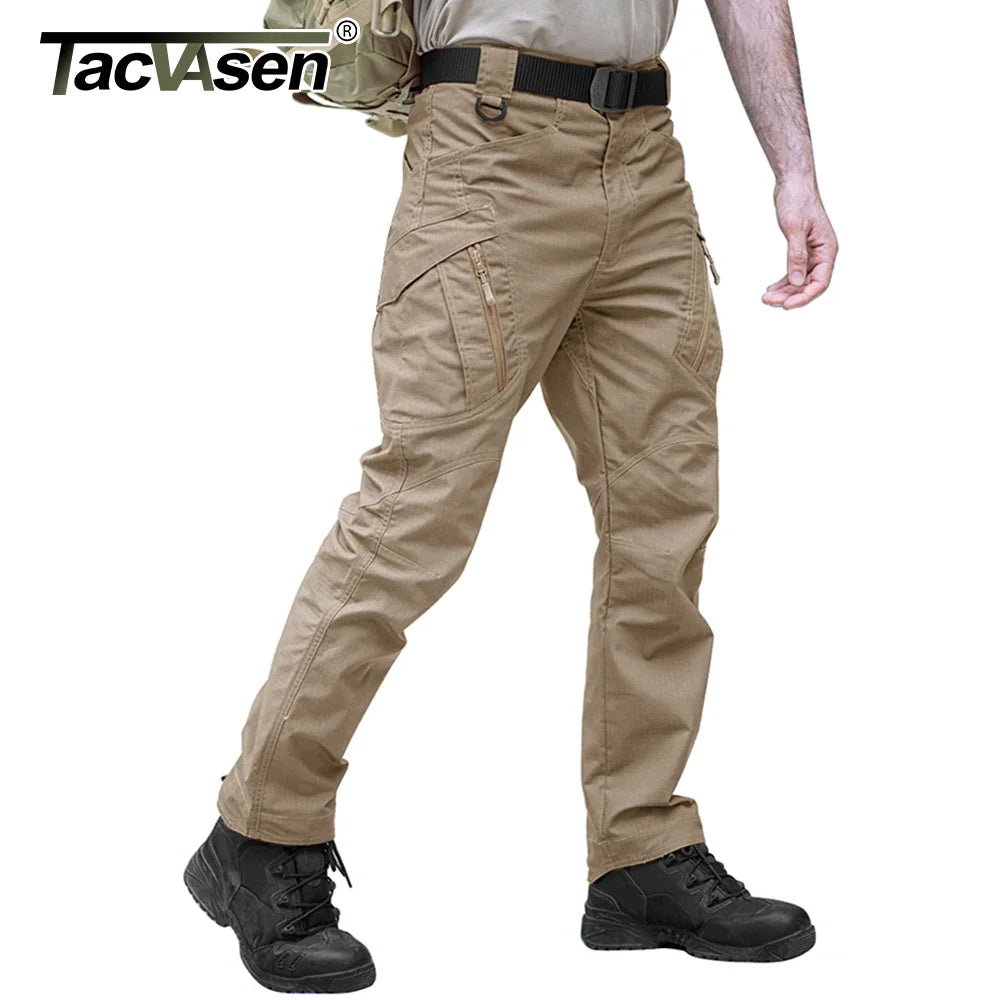 TACVASEN Zipper Pockets Pants Safari Clothing Men‘s Outdoor Cargo Pants