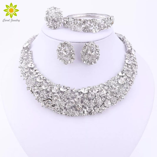 Nigerian Wedding African Beads Jewelry Sets Crystal Necklace Sets