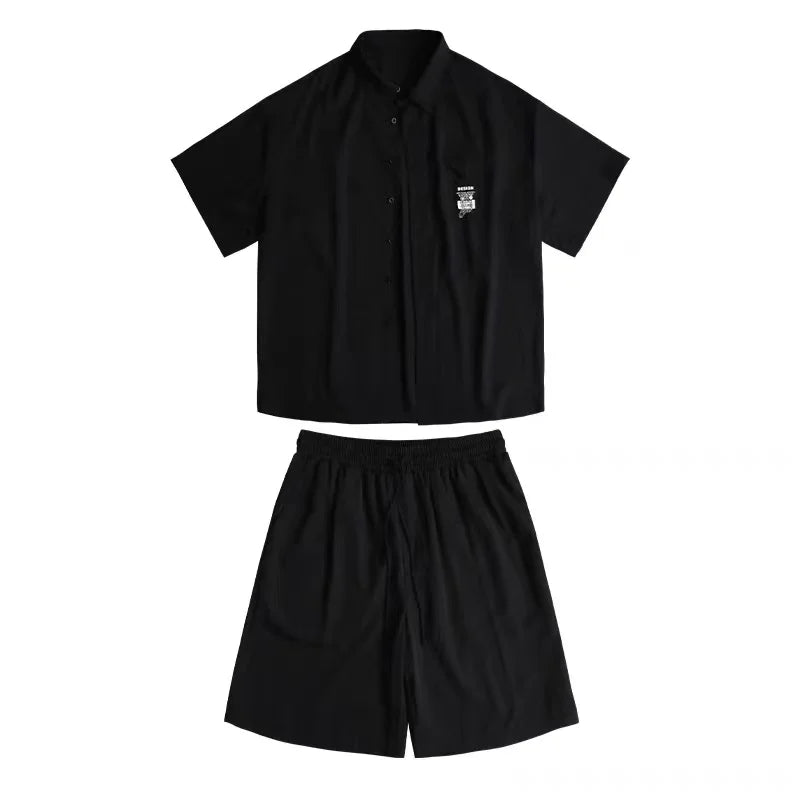 Pattern Men's Two Piece Beach Set Clothing Casual Short Sleeve Shirt Short Sets