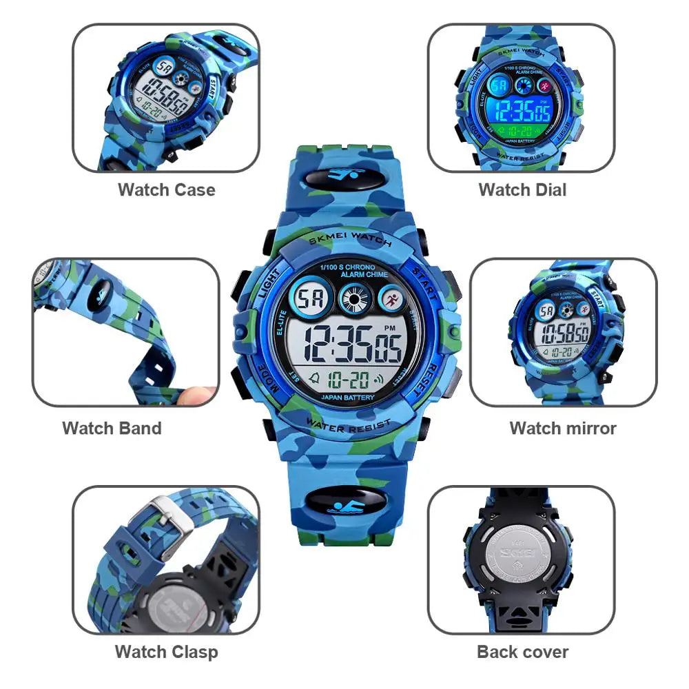 SKMEI Children LED Electronic Digital  waterproof Stop Watch