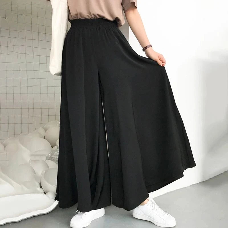 Wide Leg Pants Elastic High Waist Loose Casual Beach Palazzo Pants Trouser