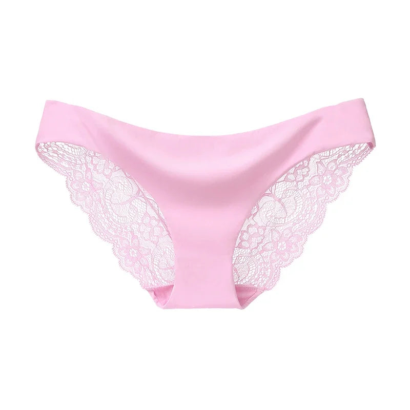 Women's Sexy Lace Panties Seamless Cotton Crotch Low-Rise Underpants Brief