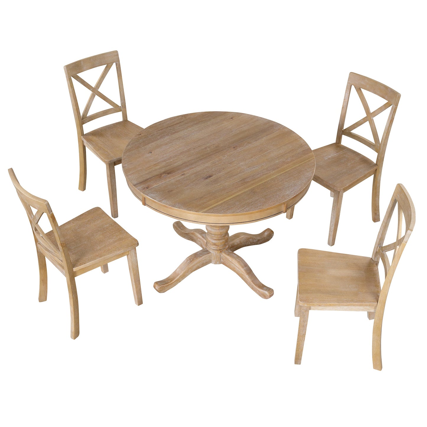 Modern Dining Table Set for 4,Round Table and 4 Kitchen Room Chairs