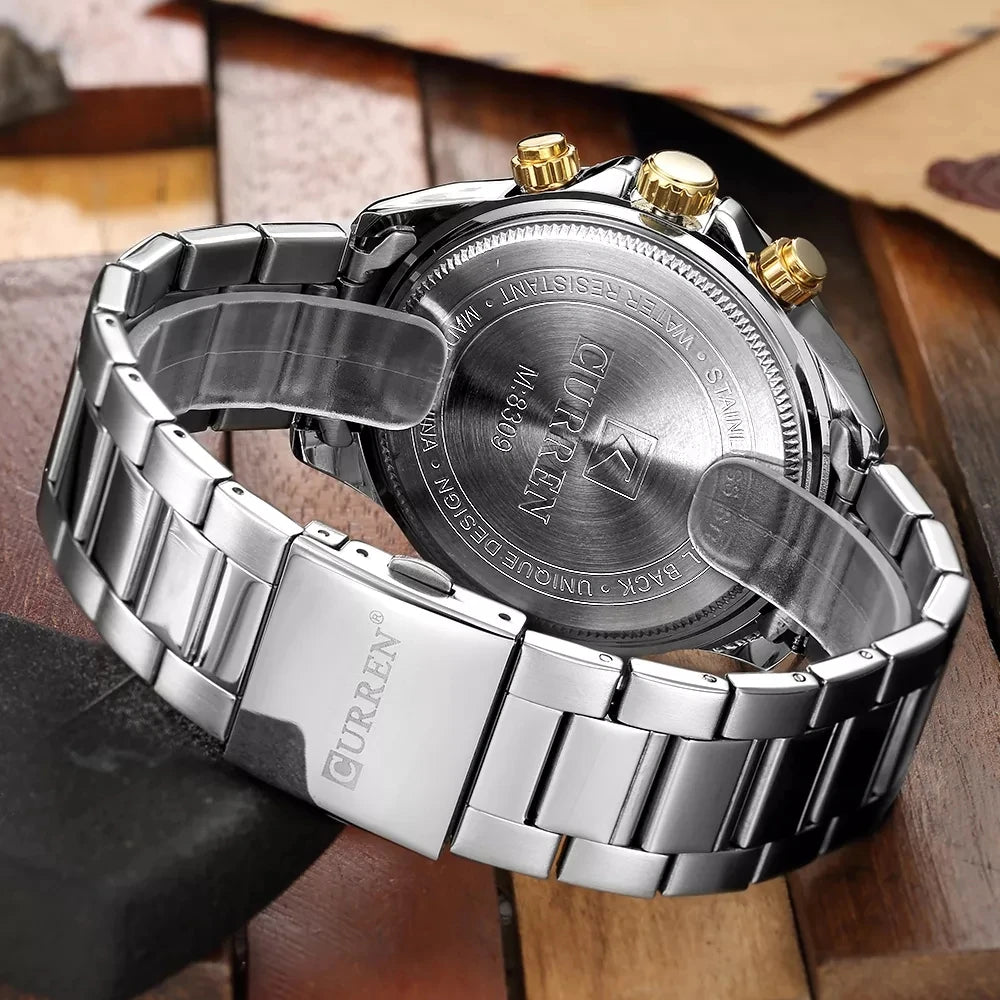 Men's Watch Waterproof Steel Strap Business Watches Men Wrist Montre Homme