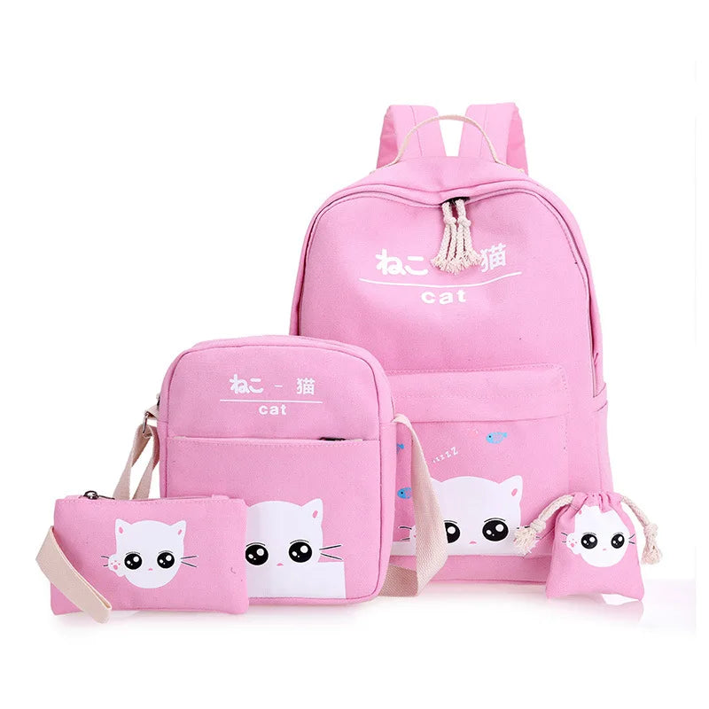 Orthopedic Satchel Backpacks for Children School Bag for Girls,4 set