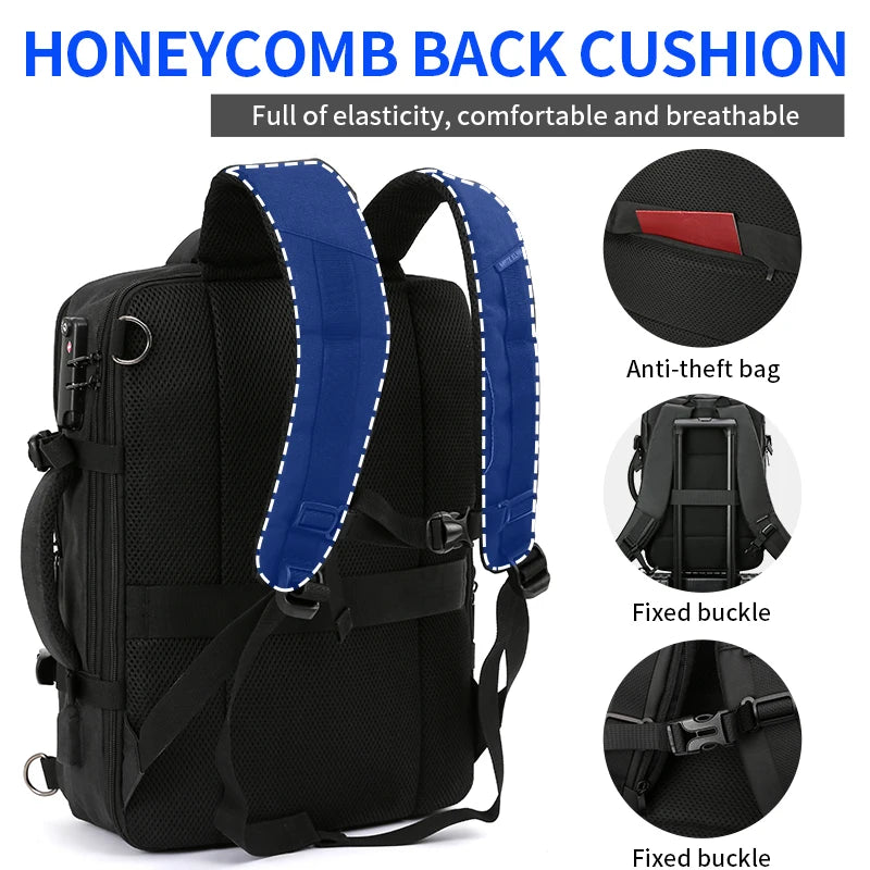 Travel Double Compartment USB Charging Backpack