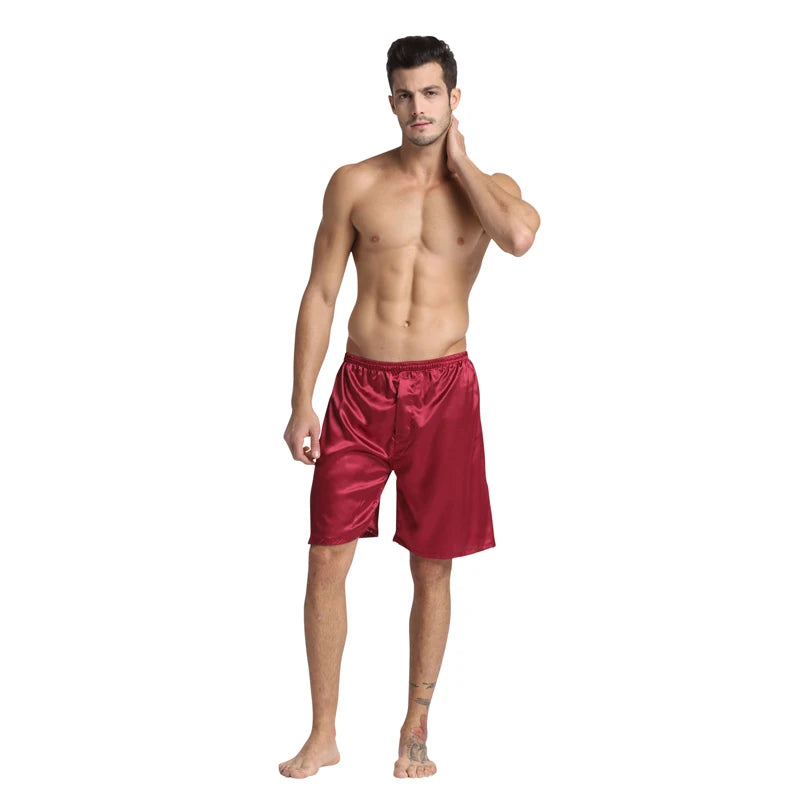 Tony&Candice Men Satin Silk Boxers 1 PCS Silk Underwear Shorts