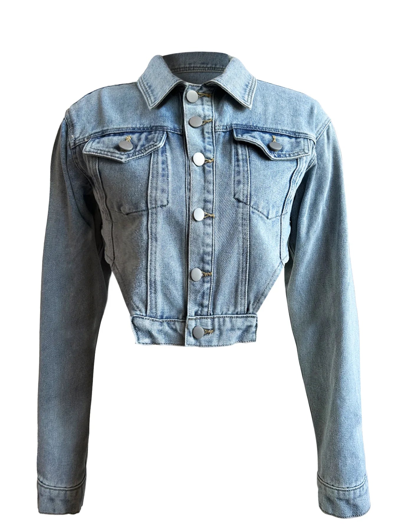 Women's Clothing With Hollowed Out Short Denim Jackets