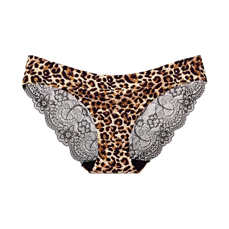 Women's Sexy Lace Panties Seamless Cotton Crotch Low-Rise Underpants Brief