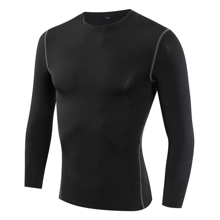 Men's Workout Set Compression Shirt and Pants Top Long Sleeve Sports Fitness