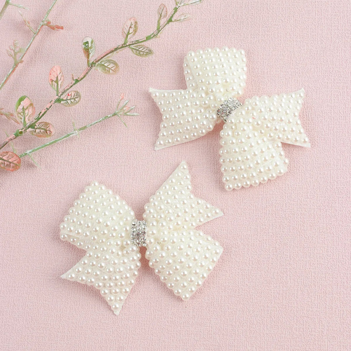 White Pearl Hair Bows With Hair Clips for Girls Hairpins Hair Accessories