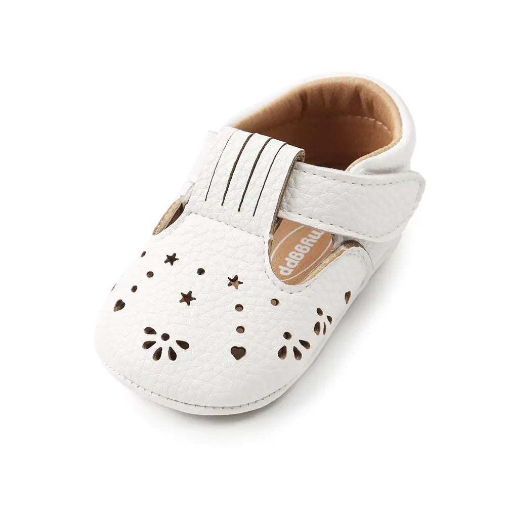 New Baby Girls First Step Shoes Baby Moccasins Soft Bottom Rubber Non-Slip Shoes