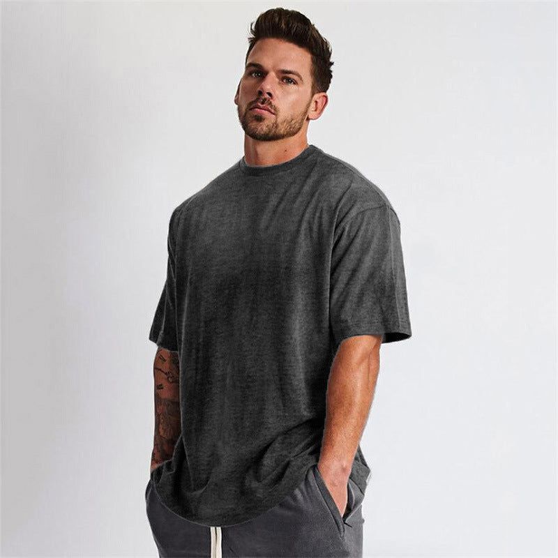 Plus Size Workout Gym Shirts Men Short Sleeves O Neck Men's Sports T Shirts